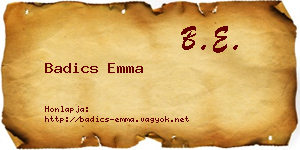 Badics Emma névjegykártya
